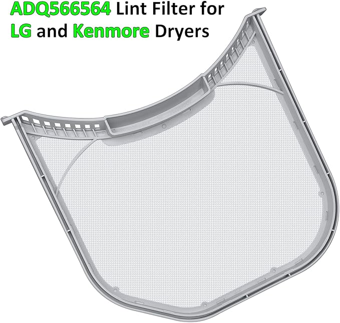 ADQ566564 Lint Filter Replacement for LG and Kenmore Dryers, Ultra Durable Lint Screen Trap, Rim without Felt Seal, Filter Size 11.9 * 10.9 inch (30.1 * 27.6 cm)