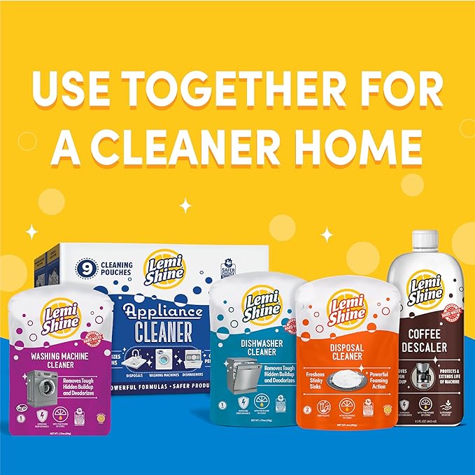 Lemi Shine Garbage Disposal Cleaner and Deodorizer Powered By Citric Acid | Foam Cleaner For Kitchen Garbage Disposal with a Natural, Fresh Lemon Scent (2 Count)