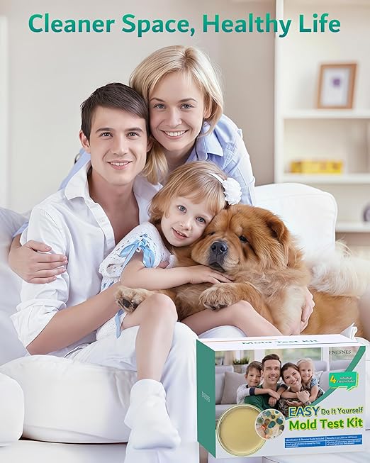 Mold Test Kit for Home - 4 Simple Detection Tests for HVAC, Surfaces & Indoor Air Quality, DIY Black Mold Detector Testing kit at Home, with Detailed Identification Guide & Free Lab Analysis
