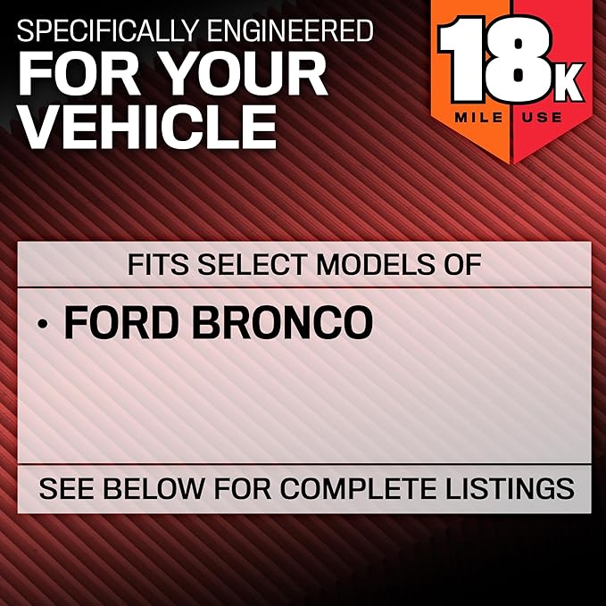 K&N Engine Air Filter: Long Life 18,000 Mile Replacement Air Filter: Compatible with 2021 Ford Bronco, KNE-0634