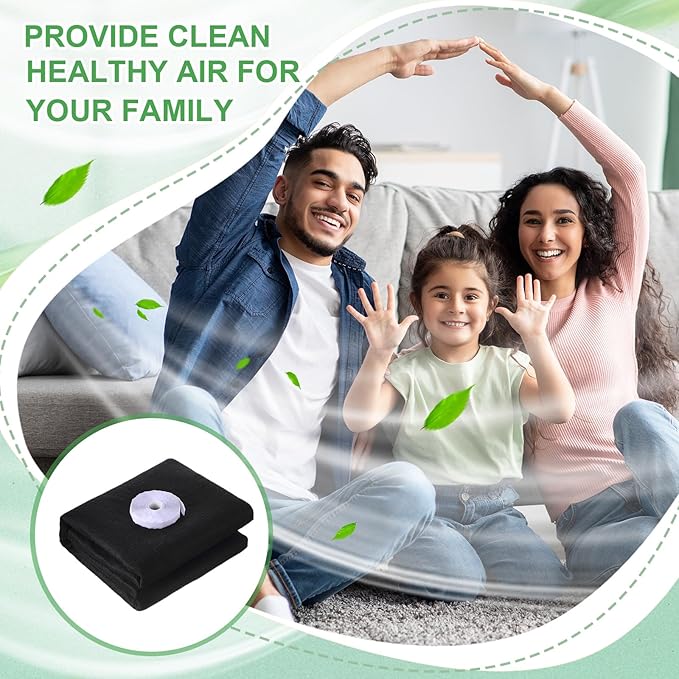 2 Rolls of Vent Filters Kit 100'' x 40'' Electrostatic Media 200" Installation Tape Versatile Customizable Vent Filter for Home Ac and Heating(Black)