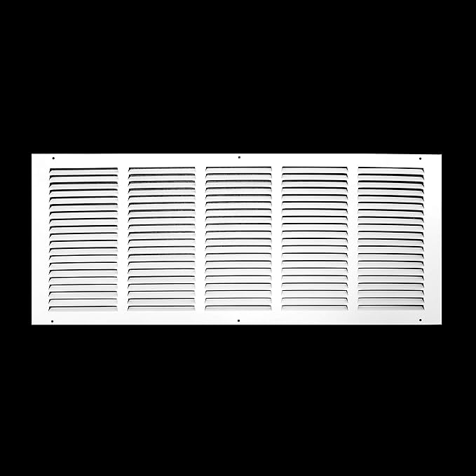 Fits 26x10 Duct Opening | Steel Return Air Grille by Handua | Vent Cover Grill for Sidewall and Ceiling | White | HVAC Cold Air Intake Grille | Outer Dimensions: 27.75"W X 11.75"