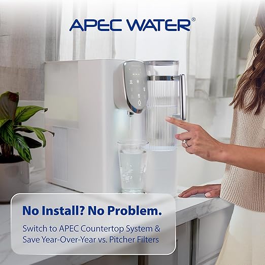 APEC Water Systems ROES-PH75 Essence Series Alkaline Mineral pH+ 75 GPD 6-Stage WQA Certified Ultra Safe Reverse Osmosis Drinking Water Filter System, with Extra High Capacity Pre-Filter Set Stage 1-3