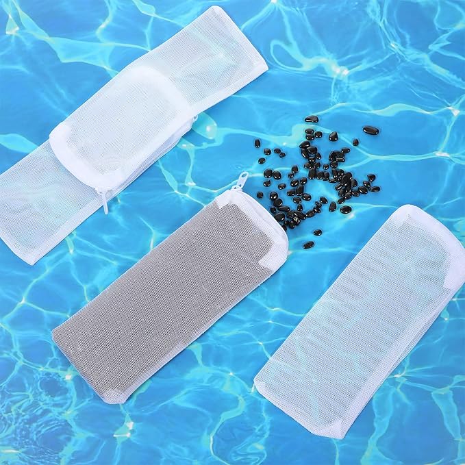 6 Packs Fine Mesh Bag Aquarium Mesh Bag Aquarium Filter Media Bags with Plastic Zipper, 8" x 3" Filter Bags for Fish Tank Pond Fine Resins Activated Carbon