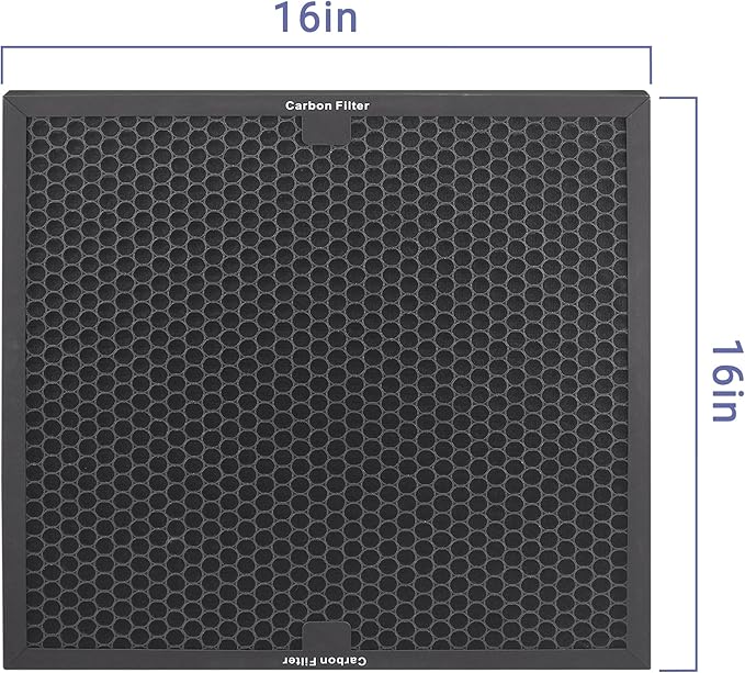 Air Scrubber Active Carbon Filters Compatible with BlueDri, VEVOR and Dri-Eaz Air Purifier, for Drieaz HEPA500 16'' x 16'' x 1'' inches(3 Pack)