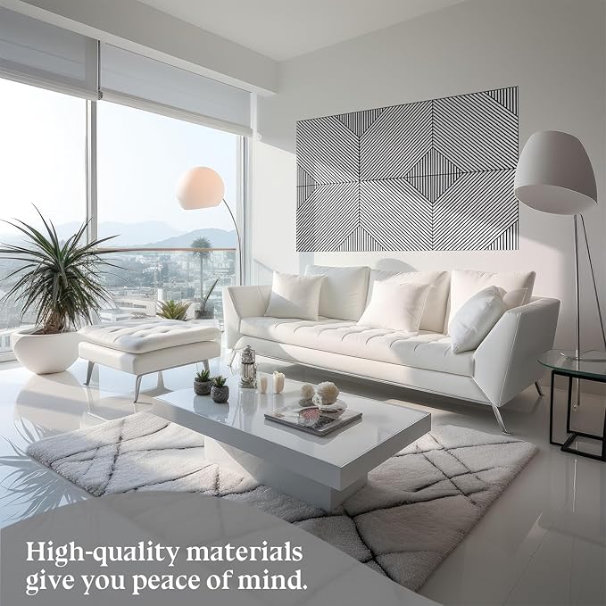 6 Pack Large Acoustical Wall Panels 23.6 x 23.6 Inches Acoustic Peel and Stick Self Adhesive 3D Wall Panel Sound Absorbing Art Decorative Acoustic Panel for Interior and Ceilings Soundproof
