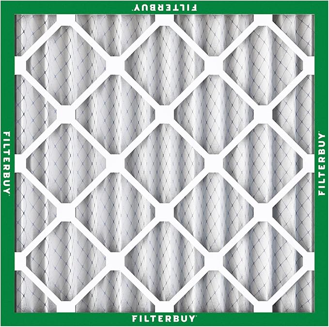 Filterbuy 16x16x2 Air Filter MERV 8 Essential Dust & Allergy Defense (12-Pack), Electrostatic Pleated HVAC AC Furnace Filters Replacement, Made in USA (Actual Size: 15.50 x 15.50 x 1.75)
