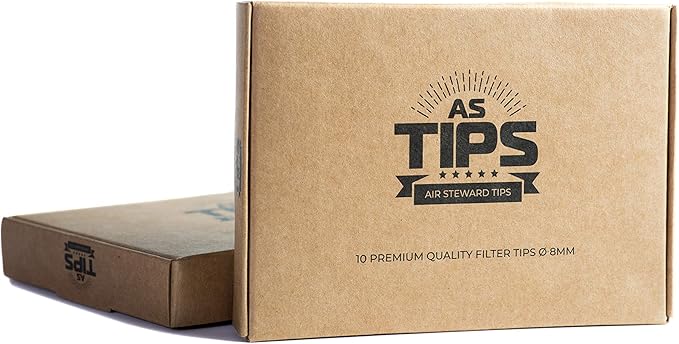 Premium Quality Glass Cigarette Rolling Filter Tips - Pack of 10 (8x25mm-Round Mouth)