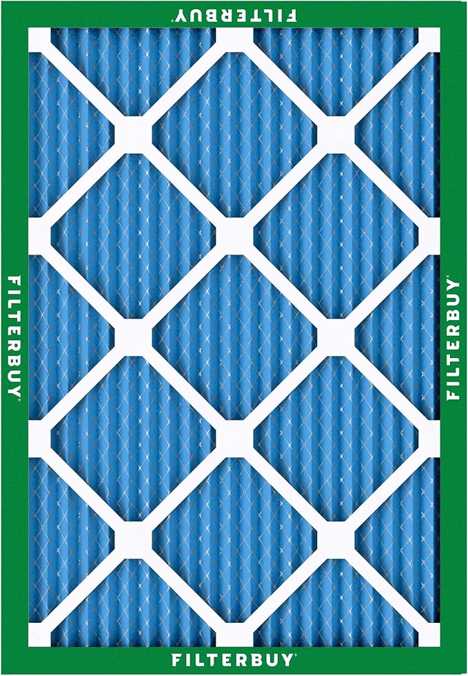 Filterbuy 16.38x21.5x1 Air Filter MERV 13 Optimal Smoke & Allergy Defense (4-Pack), Electrostatic Pleated HVAC AC Furnace Filters Replacement, Made in USA (Actual Size: 16.50 x 21.50 x 0.75)