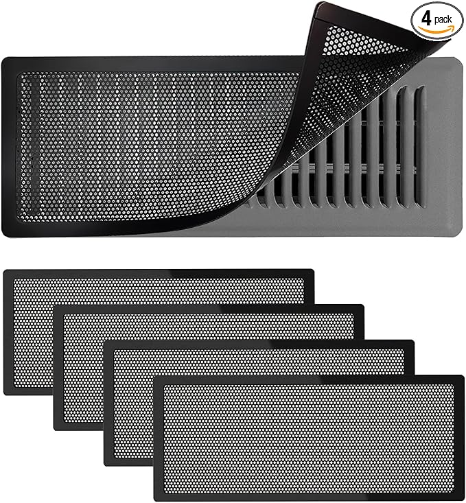 4 PCS Magnetic Vent Covers -5"x11" Magnetic Air Vent Screen - for Floor/Wall/Ceiling Registers - Easy Install, Secure Fit - Durable(Fits Registers 5"to 6" Width x 11" to12.5"Length)