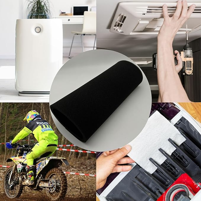 Window Air Conditioner Filter 15 x 35 x 1/4 inch 50PPI Cut To Fit AC Foam Replacement Filters Reusable Washable for Window Units RV Air Purifier Vents