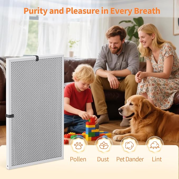 2-Pack 18x30x1 MERV 8 Reusable & Washable Electrostatic Air Filters - Long-Lasting Filter for HVAC, Furnace & Air Conditioner Units, Actual Size: 17-5/8” x 29-5/8” x 7/8”