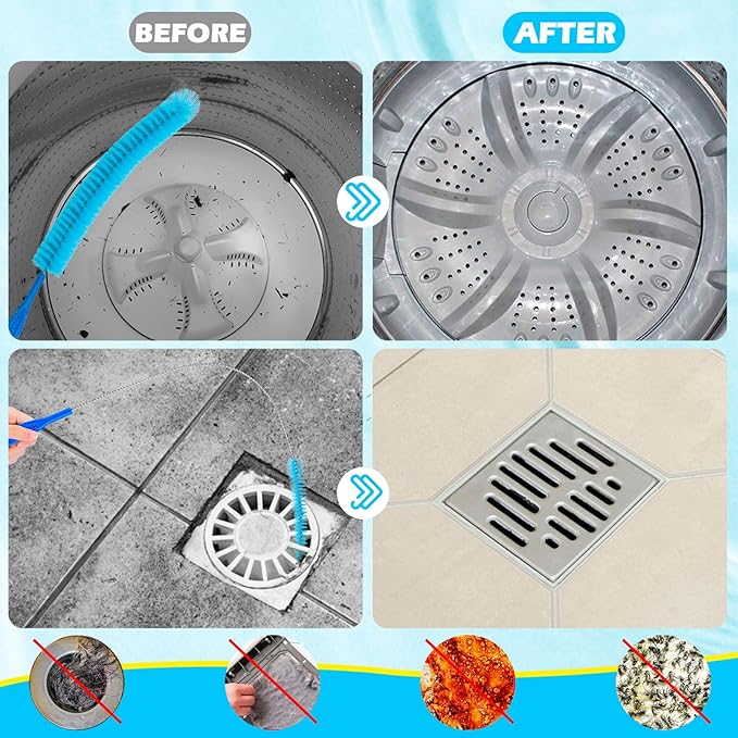 3Pack Dryer Vent Cleaner Kit, Home Improvement Essential Cleaning Tools, Up to 30 Inch Long Brush Cleaning Set,pet Hair Remover for Laundry,Drain Snake