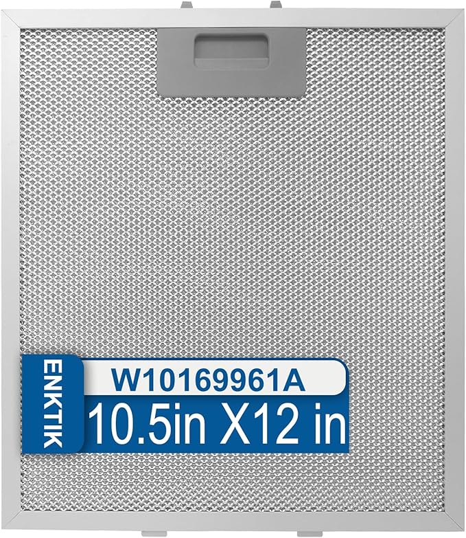 Range Hood Filter Replacement 12" x 10.5"W10169961A With 5-Layer Aluminum Mesh Fit for Whirlpool Stove vent filter for Kitchen Overhead Exhaust Fan Blocks Grease & Filters Oven Air (2PIC) (1)