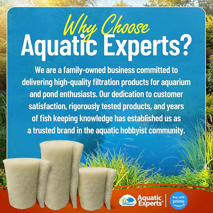 Aquatic Experts Beige COARSE Pond Filter Pad - 1.25 inch Thick - Bulk Roll Water Garden Filter Pond Media - Made in USA, (1.25 inch by 14 inch by 56 inch)