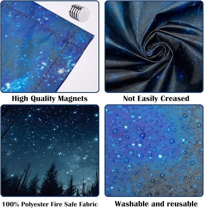4 Pcs Fluorescent Light Covers - Classroom, Office 4 x 2 Feet Flame Retardant Magnetic Covers for Ceiling Lights Filters (Forests & Starry Sky-2)