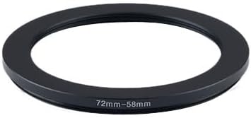 YAMAFOO 72mm to 58mm Step-Up Ring/Step Down Rings Filter Adapter for All Brands UV ND CPL Metal Ring Step-Up Rings Adapter Filter,Black (72-58)