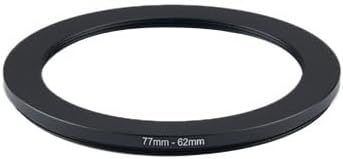 YAMAFOO 77mm to 62mm Step-Up Ring/Step Down Rings Filter Adapter for All Brands UV ND CPL Metal Ring Step-Up Rings Adapter Filter,Black (77-62)