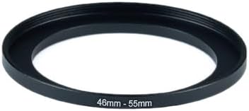 YAMAFOO 46mm to 55mm Step-Up Ring/Step Down Rings Filter Adapter for All Brands UV ND CPL Metal Ring Step-Up Rings Adapter Filter,Black (46-55)
