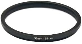 YAMAFOO 58mm to 55mm Step-Up Ring/Step Down Rings Filter Adapter for All Brands UV ND CPL Metal Ring Step-Up Rings Adapter Filter,Black (58-55)