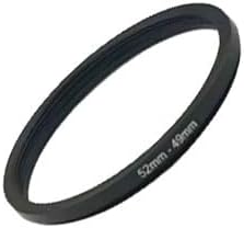 YAMAFOO 52mm to 49mm Step-up Ring/Step Down Rings Filter Adapter for All Brands UV ND CPL Metal Ring Step-Up Rings Adapter Filter, Black (52-49)