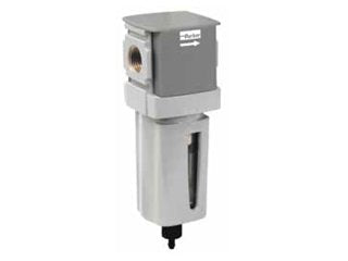 Parker Hannifin P32FB93ESAN Series P32FB Aluminum Global Modular Compact Particulate Filter, 5 µ Element, Metal Bowl with Sight Gauge, Auto Drain and Without Mounting Bracket, 3/8" NPT Port