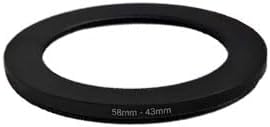 YAMAFOO 58mm to 43mm Step-Up Ring/Step Down Rings Filter Adapter for All Brands UV ND CPL Metal Ring Step-Up Rings Adapter Filter,Black (58-43)