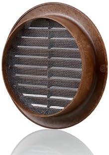 VENTS-US - 4" Brown Round Plastic Vent Cover with Built-in Insect Screen Mesh for Air Supply or Exhaust Air Applications - Compatible with 4 Inch Diameter Ducts (4-Pack)