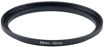 YAMAFOO 58mm to 62mm Step-Up Ring/Step Down Rings Filter Adapter for All Brands UV ND CPL Metal Ring Step-Up Rings Adapter Filter,Black (58-62)