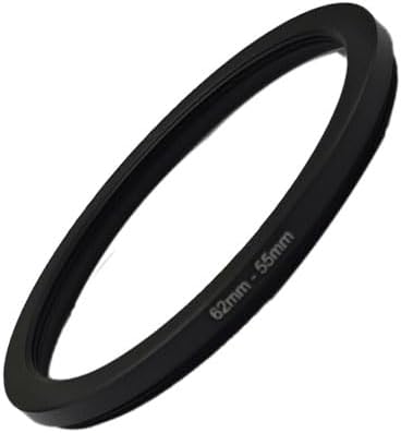 YAMAFOO 62mm to 55mm Step-Up Ring/Step Down Rings Filter Adapter for All Brands UV ND CPL Metal Ring Step-Up Rings Adapter Filter,Black (62-55)