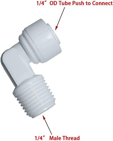 YZM Elbow Male Thread Adapter 1/4" Male x 1/4" OD Tube Quick Connect.