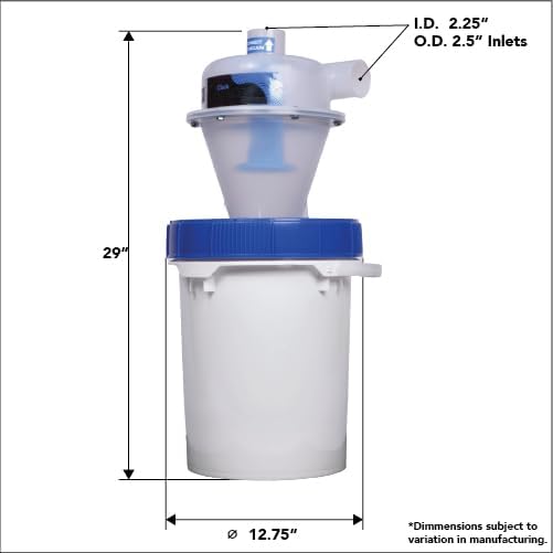 Assembled Quick Click Dust Separator with 5 Gallon Locking Collection Bin