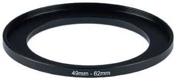 YAMAFOO 49mm to 62mm Step-Up Ring/Step Down Rings Filter Adapter for All Brands UV ND CPL Metal Ring Step-Up Rings Adapter Filter,Black (49-62)