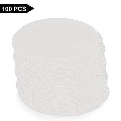 StonyLab Quantitative Filter Paper Circles, 125mm Diameter Cellulose Filter Paper with 20 Micron Particle Retention Medium Filtration Speed, Pack of 100 (125mm Diameter)