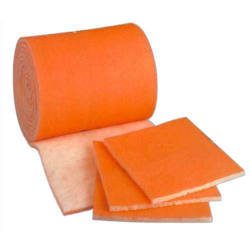 MERV 8 Tackified Polyester Filter Media Orange/White - 10 Foot Roll by 25 inch Wide
