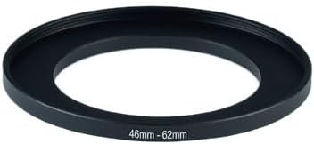 YAMAFOO 46mm to 62mm Step-Up Ring/Step Down Rings Filter Adapter for All Brands UV ND CPL Metal Ring Step-Up Rings Adapter Filter,Black (46-62)