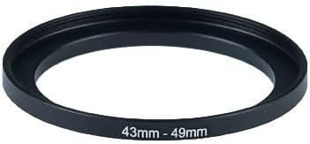 YAMAFOO 43mm to 49mm Step-Up Ring/Step Down Rings Filter Adapter for All Brands UV ND CPL Metal Ring Step-Up Rings Adapter Filter,Black (43-49)