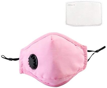 ASA Techmed Reusable Dual Air Breathing Valve Face Mask Cover with Activated Carbon Filter (Pink with Valve)