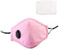 ASA Techmed Reusable Dual Air Breathing Valve Face Mask Cover with Activated Carbon Filter (Pink with Valve)