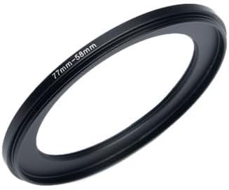 YAMAFOO 77mm to 58mm Step-Up Ring/Step Down Rings Filter Adapter for All Brands UV ND CPL Metal Ring Step-Up Rings Adapter Filter,Black (77-58)