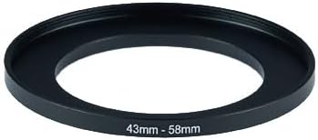 YAMAFOO 43mm to 58mm Step-Up Ring/Step Down Rings Filter Adapter for All Brands UV ND CPL Metal Ring Step-Up Rings Adapter Filter,Black (43-58)