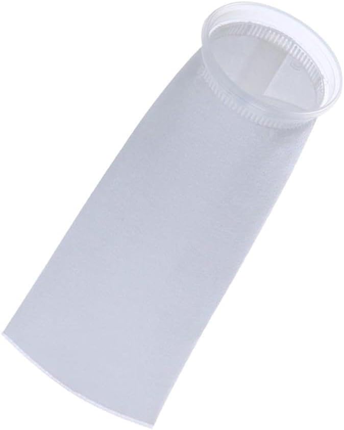 Filter Bag PP Non-Woven for Treatment, 25µm 50µm 100µm 150µm, Reusable Thermal Fixed Wool Monofilament Fabric, White Ø 105 mm x 380 mm(100µm-1pc)