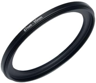 YAMAFOO 67mm to 55mm Step-Up Ring/Step Down Rings Filter Adapter for All Brands UV ND CPL Metal Ring Step-Up Rings Adapter Filter,Black (67-55)