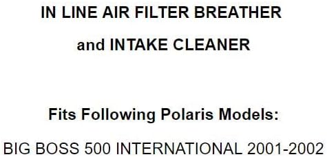 Generic Replacement In Line Air Breather Intake Filter For Polaris Big Boss 500 6X6 Intl 2001-2002
