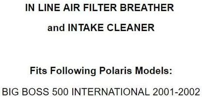 Generic Replacement In Line Air Breather Intake Filter For Polaris Big Boss 500 6X6 Intl 2001-2002