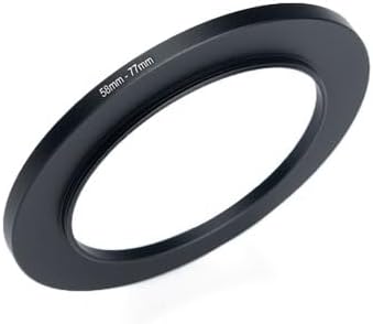 YAMAFOO 58mm to 77mm Step-Up Ring/Step Down Rings Filter Adapter for All Brands UV ND CPL Metal Ring Step-Up Rings Adapter Filter,Black (58-77)