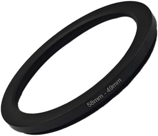 YAMAFOO 58mm to 49mm Step-Up Ring/Step Down Rings Filter Adapter for All Brands UV ND CPL Metal Ring Step-Up Rings Adapter Filter,Black (58-49)