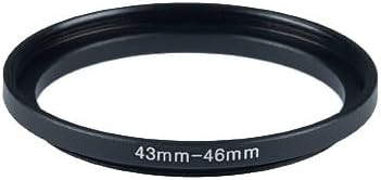 YAMAFOO 43mm to 46mm Step-Up Ring/Step Down Rings Filter Adapter for All Brands UV ND CPL Metal Ring Step-Up Rings Adapter Filter,Black (43-46)