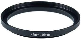 YAMAFOO 46mm to 49mm Step-Up Ring/Step Down Rings Filter Adapter for All Brands UV ND CPL Metal Ring Step-Up Rings Adapter Filter,Black (46-49)