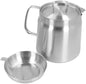 Stainless Steel Oil Filter Pot, Home Oil Fryer Strainer, Stainless Steel Oil Fryer Strainer Food Fryer 2 In 1 Oil Strainer Pot Fryer, Stove Top Deep Fryer with Handle